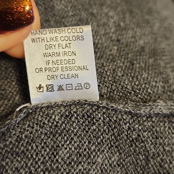 Subtle Luxury cotton cashmere & silk layered sweater, charcoal S/M - Picture 8 of 8